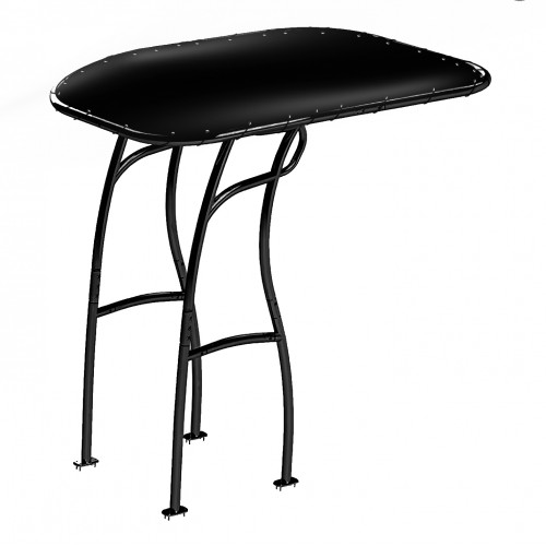 T-Top universal para barcos , color negro con tela negra, 600
